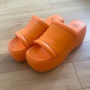 Orange Platform Sandals